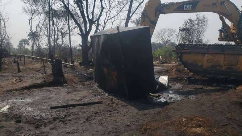 Demolition of Illegal Refinery at Agbara / Isoko-North, OML26/AMT/OPS/0249