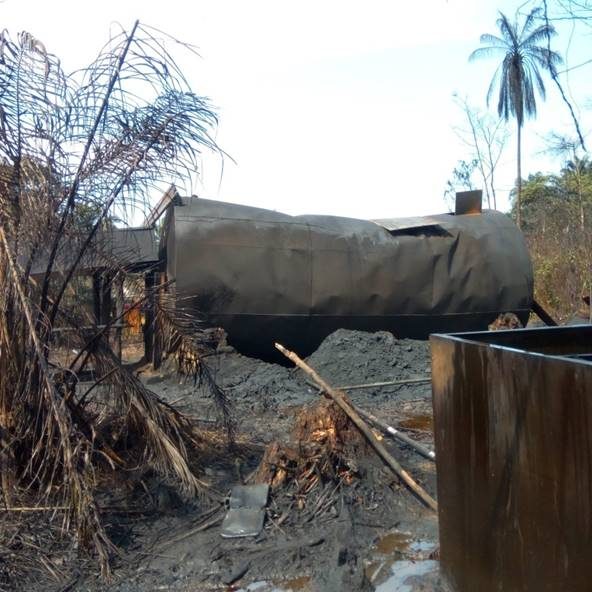 Demolition of Illegal Refinery at Agbara / Isoko-North, OML26/AMT/OPS/0249