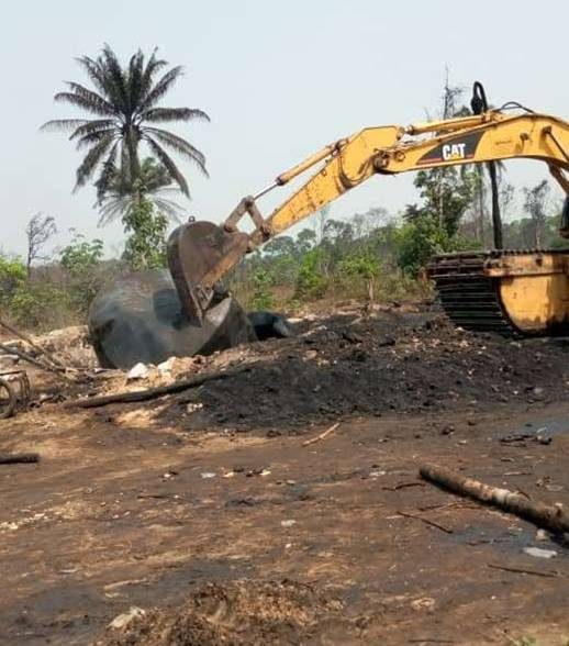 Demolition of Illegal Refinery at Agbara / Isoko-North, OML26/AMT/OPS/0249