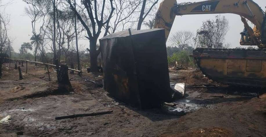 Demolition of Illegal Refinery at Agbara / Isoko-North, OML26/AMT/OPS/0249